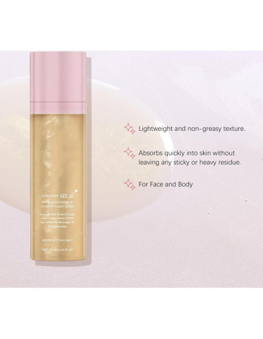 Spray Fijador Solar HRTTUO SPF 50 para Cara y Cuerpo 56.7g