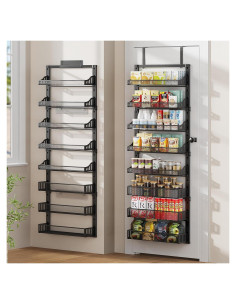 Organizador de despensa POKIPO 8 niveles sobre puerta negro