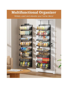 Organizador de despensa POKIPO 8 niveles sobre puerta negro 2