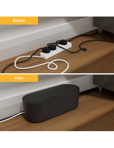 Caja de Organización de Cables D-Line Grande Negra 415x165x135mm