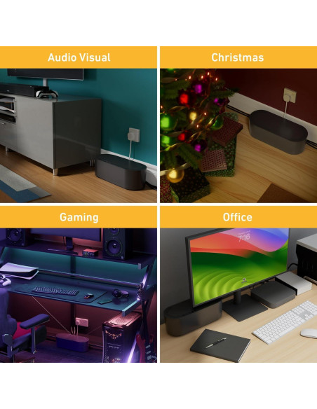 Caja de Organización de Cables D-Line Grande Negra 415x165x135mm