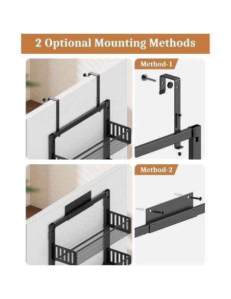 Organizador de despensa POKIPO 8 niveles sobre puerta negro