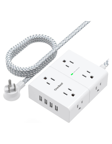 Regleta de Protección One Beat 8 Tomas 4 USB 1.83 m Montaje Pared