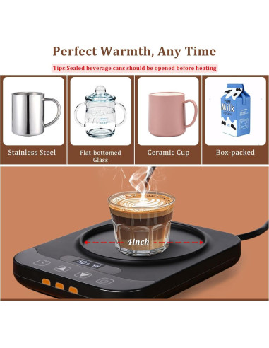 Calentador de Tazas LOUVERTOIL 36W con Temporizador y Apagado Automático