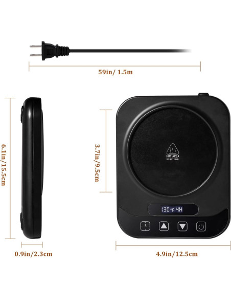 Calentador de Tazas LOUVERTOIL 36W con Temporizador y Apagado Automático