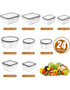 Contenedores de Almacenamiento PRAKI 48 Piezas Herméticos 2