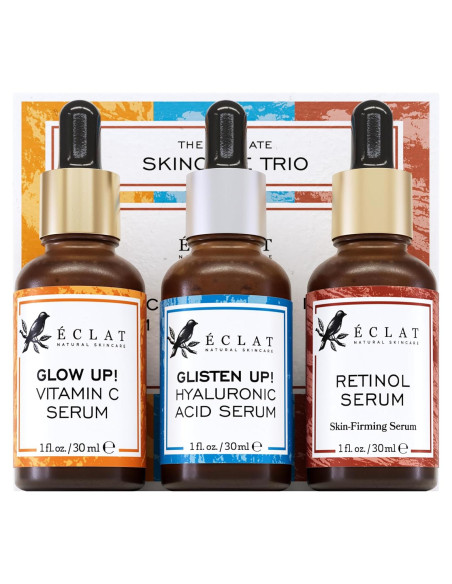Set de Sueros Faciales Eclat Skincare - Vitamina C, Retinol y Ácido Hialurónico