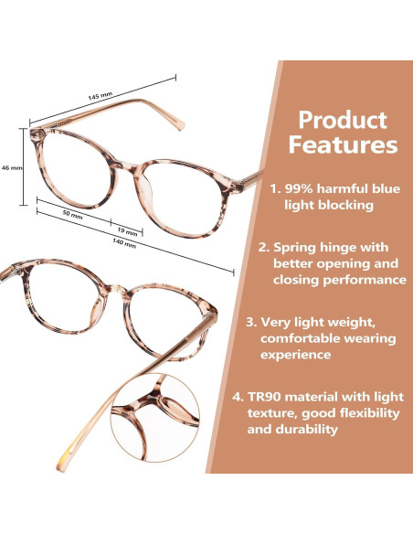 Gafas de Luz Azul OPTOFENDY para Mujeres TR90 Anti UV400