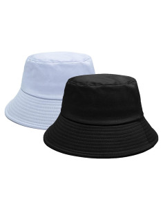 Sombrero de Cubo PFFY UV 50+ Unisex 2 Paquetes Blanco/Negro