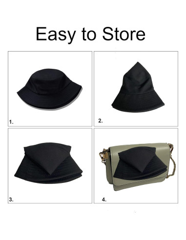 Sombrero de Cubo PFFY UV 50+ Unisex 2 Paquetes Blanco/Negro