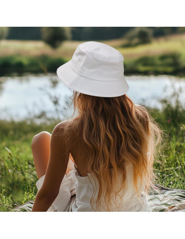 Sombrero de Cubo PFFY UV 50+ Unisex 2 Paquetes Blanco/Negro