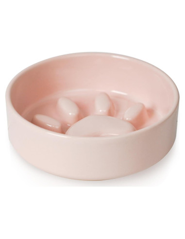 Cuenco de Alimentación Lenta YOBRO Rosa para Perros Medianos