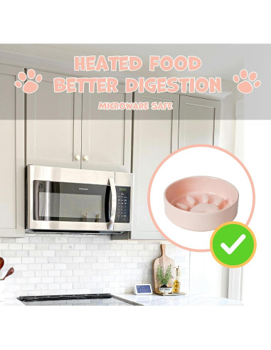 Cuenco de Alimentación Lenta YOBRO Rosa para Perros Medianos