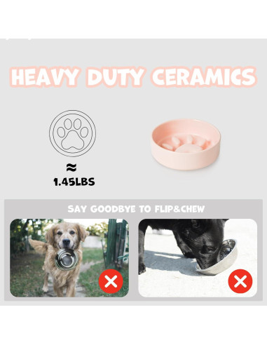 Cuenco de Alimentación Lenta YOBRO Rosa para Perros Medianos