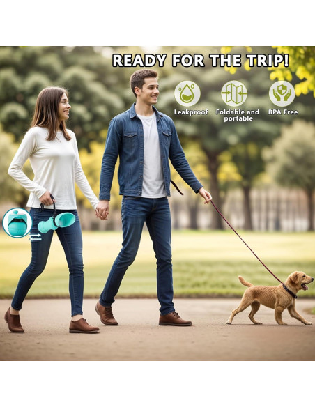 Botella de Agua Plegable para Perros Frenwa 570ml Rosa Claro Botella de Agua Plegable para Perros Frenwa 570ml Rosa Claro