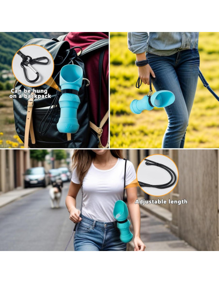 Botella de Agua Plegable para Perros Frenwa 570ml Rosa Claro Botella de Agua Plegable para Perros Frenwa 570ml Rosa Claro