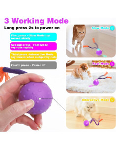 Juguete Interactivo para Gatos BENTOPAL con Bola y Túnel 2