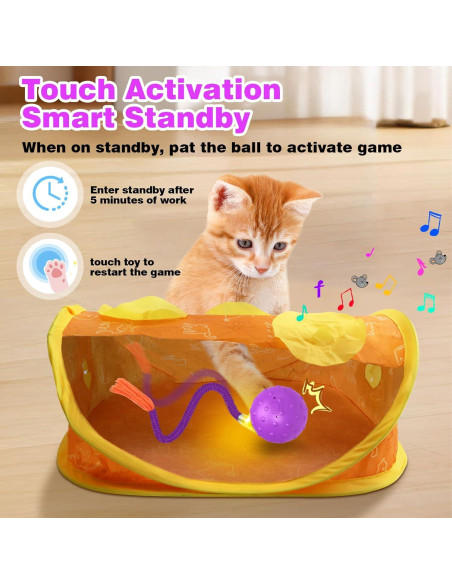 Juguete Interactivo para Gatos BENTOPAL con Bola y Túnel