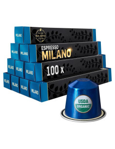 Cápsulas de Espresso Orgánico Milano para Nespresso - 100 Unidades