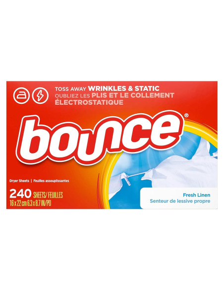 Hojas de Secadora Bounce Suavizante Tela Lino Fresco 240 Unidades