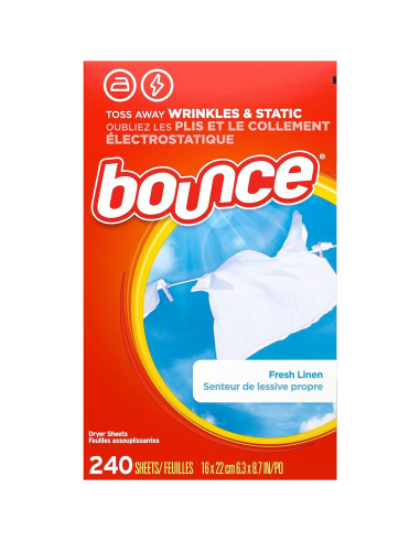 Hojas de Secadora Bounce Suavizante Tela Lino Fresco 240 Unidades