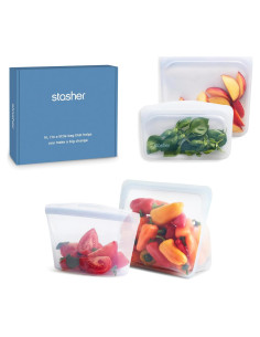 Kit de Inicio Stasher 4 Piezas Silicona Reutilizable Claro