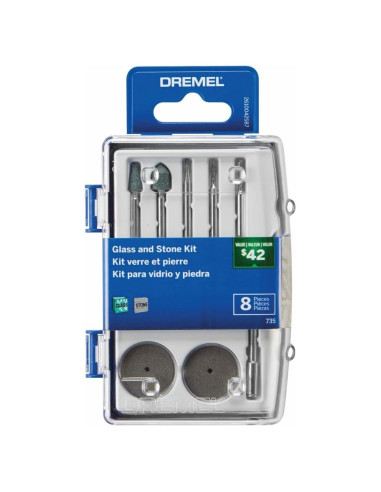 Kit de Accesorios Dremel 735-01 para Vidrio y Piedra - 8 Piezas