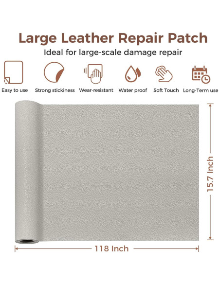 Cinta de Reparación de Cuero NRGready 40.1x299.7cm Gris Claro