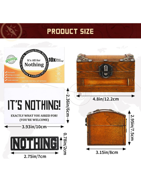 Cofre del Tesoro de Nada JULEASEL - Regalo Divertido 12x8x7.5cm