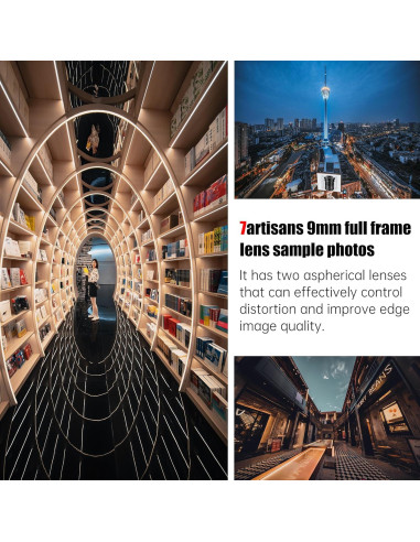 Lente Gran Angular 7artisans 9mm F5.6 132 para Canon y Sony