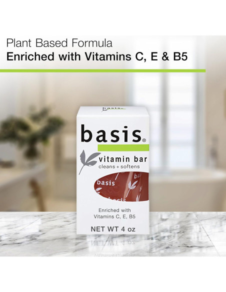 Jabón en Barra Basis con Vitaminas C, E y B5 - 6 Piezas