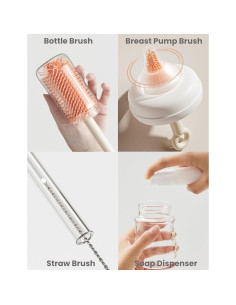 Set de Cepillos para Biberones 7 en 1 Skonhmin - Silicona, Portátil 2