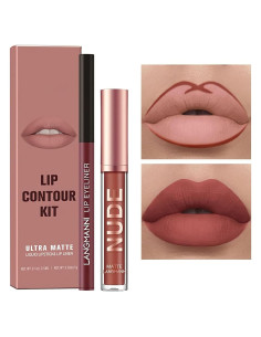 Set de Labial Líquido Mate y Lápiz Labial MIELIKKI 2 Pcs