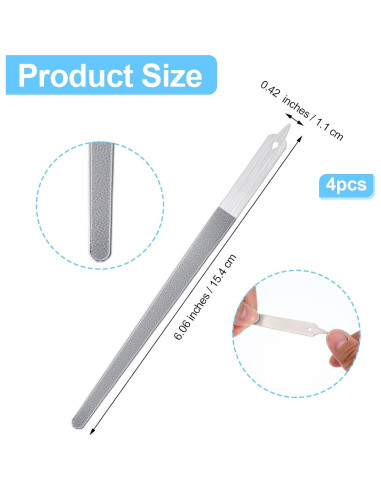 4 Limadoras de Uñas de Acero Inoxidable Bremorou - Pequeñas