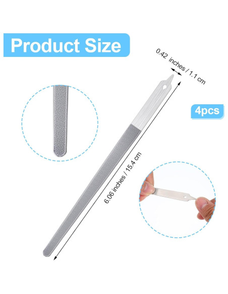 4 Limadoras de Uñas de Acero Inoxidable Bremorou - Pequeñas