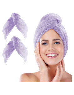 Toalla de Microfibra para Secar Cabello Genérico 25x66 cm 2 Pzas