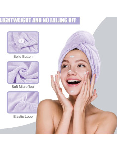 Toalla de Microfibra para Secar Cabello Genérico 25x66 cm 2 Pzas 2