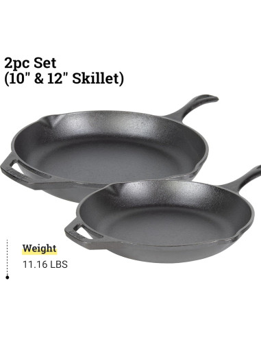 Conjunto de 2 sartenes Lodge Chef Collection 26 y 30 cm