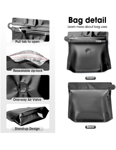 60 Bolsas de Café Ventiladas 8oz Renhe - Almacenamiento Alimentos