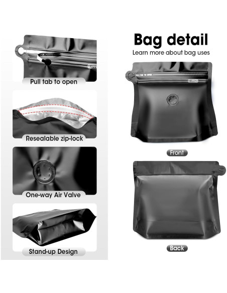 60 Bolsas de Café Ventiladas 8oz Renhe - Almacenamiento Alimentos
