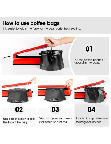 60 Bolsas de Café Ventiladas 8oz Renhe - Almacenamiento Alimentos