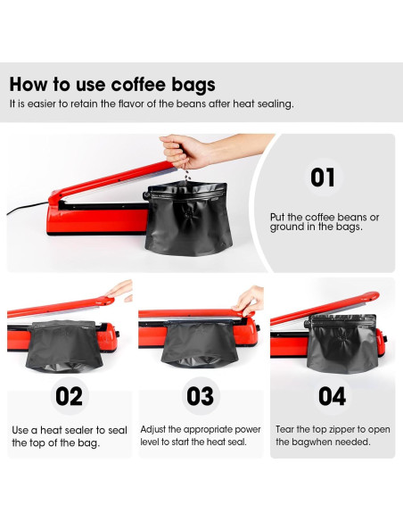 60 Bolsas de Café Ventiladas 8oz Renhe - Almacenamiento Alimentos