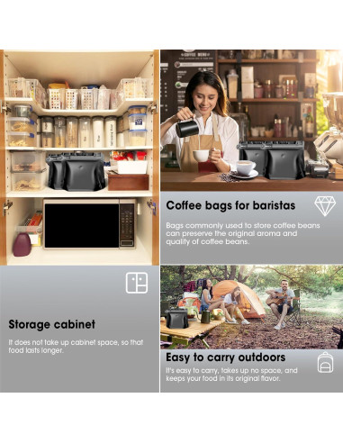 60 Bolsas de Café Ventiladas 8oz Renhe - Almacenamiento Alimentos