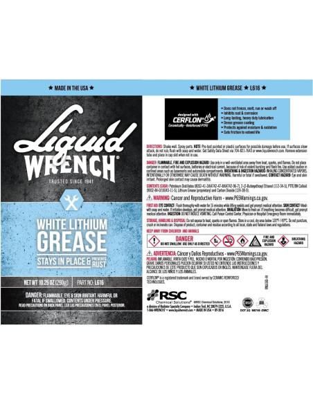 Grasa de Litio Blanca Liquid Wrench L616 - 4 Latas 290 g