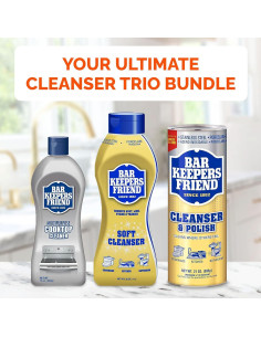 Trio de Limpiadores Bar Keepers Friend - 21 Oz Polvo, 26 Oz Líquido, 13 Oz Cocina 2