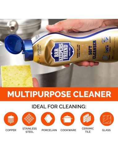 Trio de Limpiadores Bar Keepers Friend - 21 Oz Polvo, 26 Oz Líquido, 13 Oz Cocina