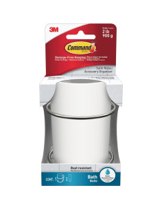 Organizador de Baño Command Niquel Satinado con 2 Cintas 2