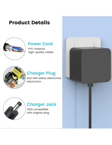 Adaptador de Corriente 15W para Amazon Echo Dot y Show