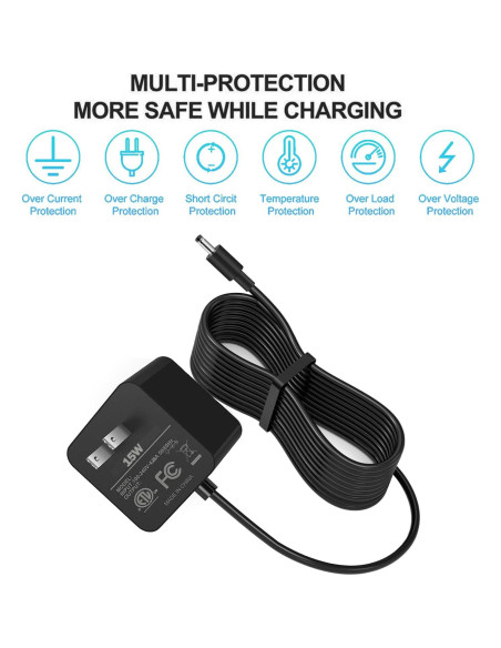 Adaptador de Corriente 15W para Amazon Echo Dot y Show