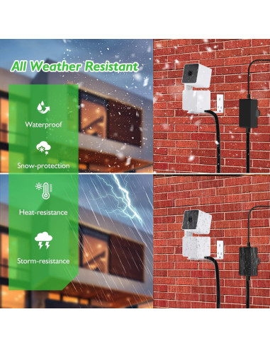 Adaptador de Poder Uogw 15m Impermeable para Wyze Cam